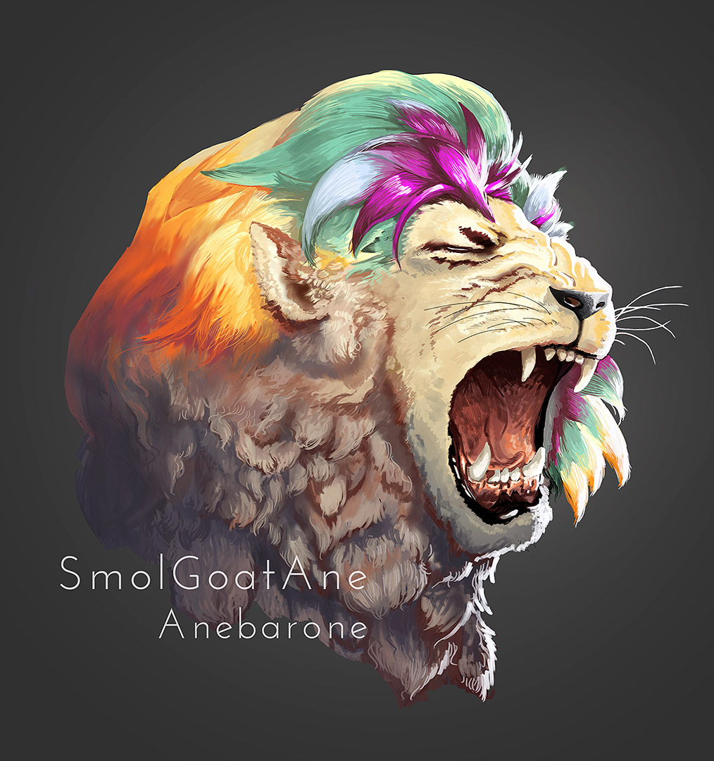 Rainbow Lion Print